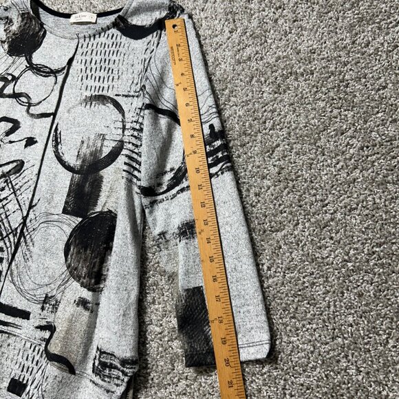 Jess & Jane Womens Sz Small Abstract Print Tunic Top 3/4 Sleeve High-Low Hem - Picture 6 of 7